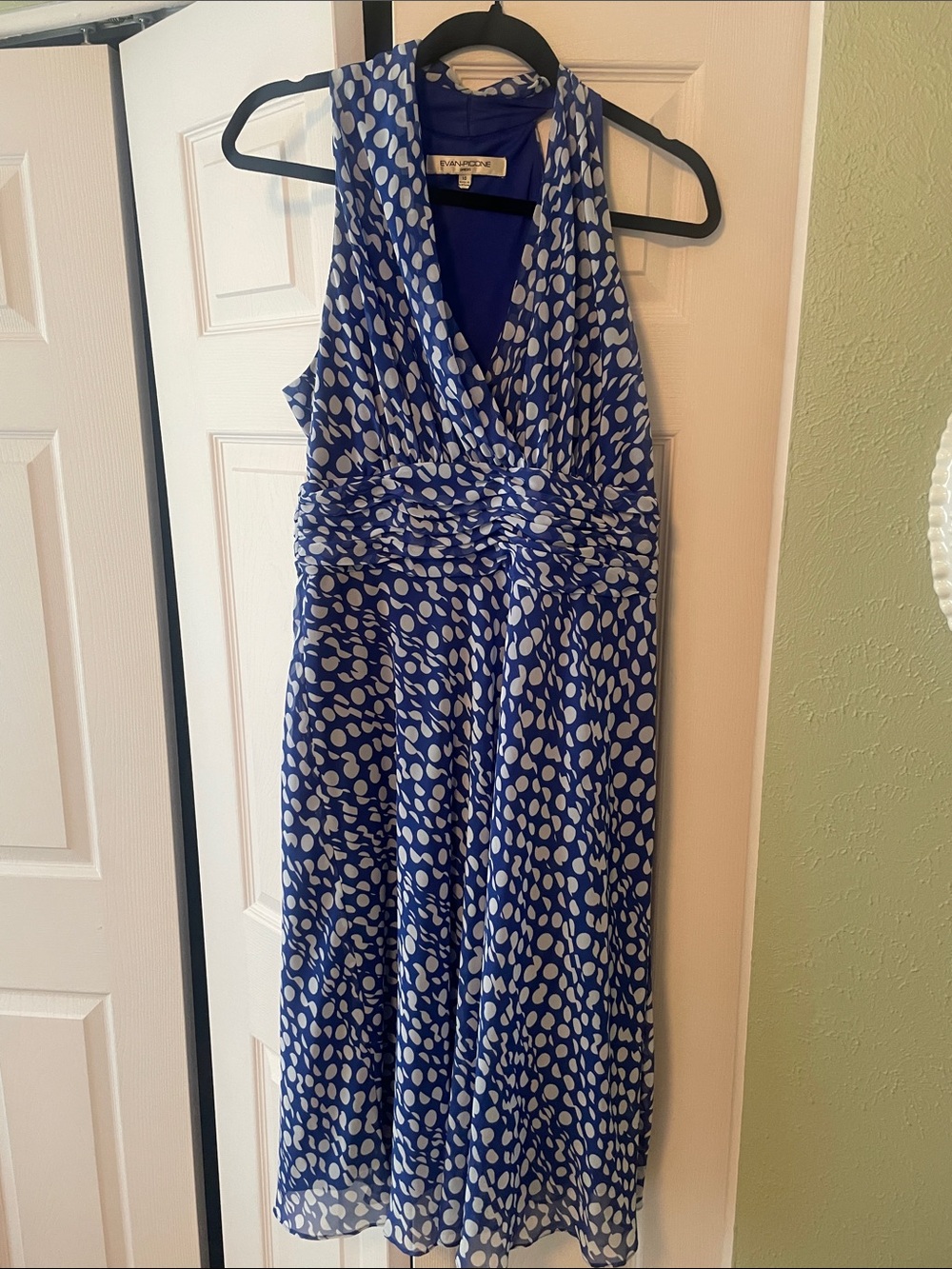 Blue and White Polka Dot Dress